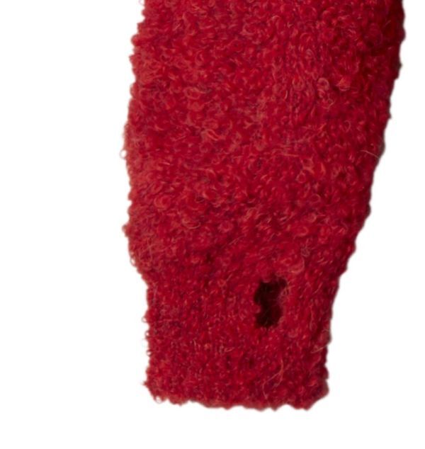 Bouclé -Pullover mit Zopfmuster, rot