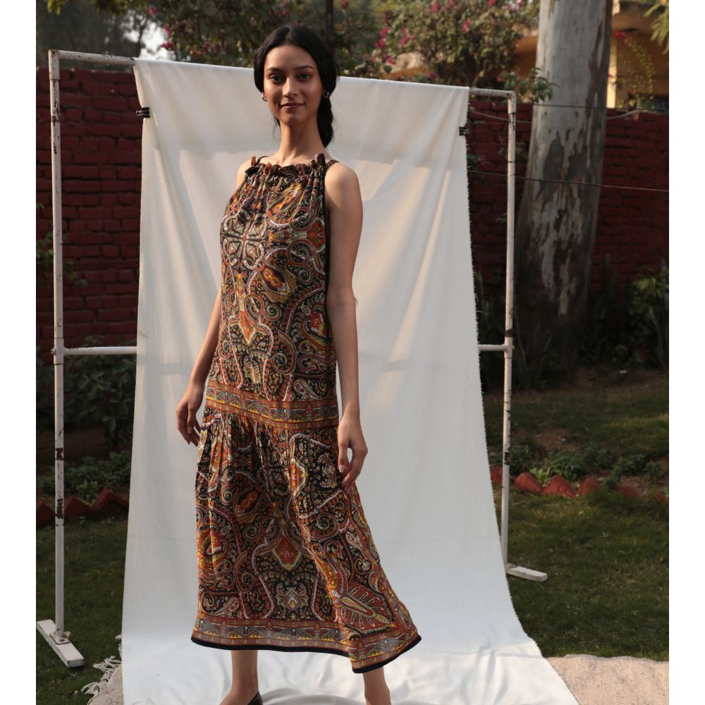 Neckholder Kleid, gemustert