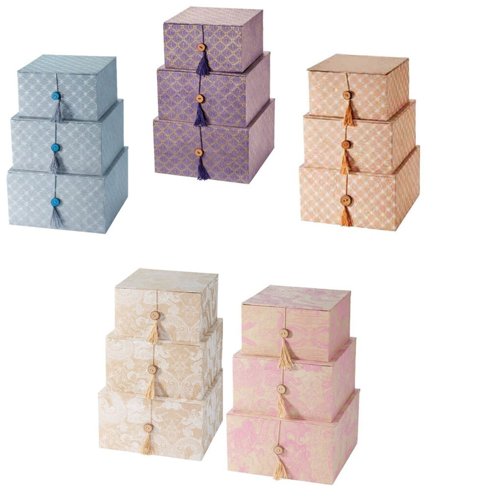 Aufbewahrungsboxen mit Klappdeckel 3er Set