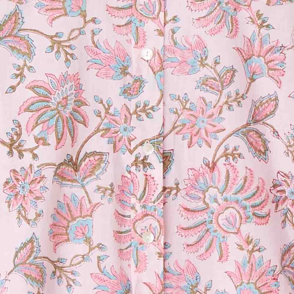 Hemdblusenkleid mit Blumenprint, reine Baumwolle