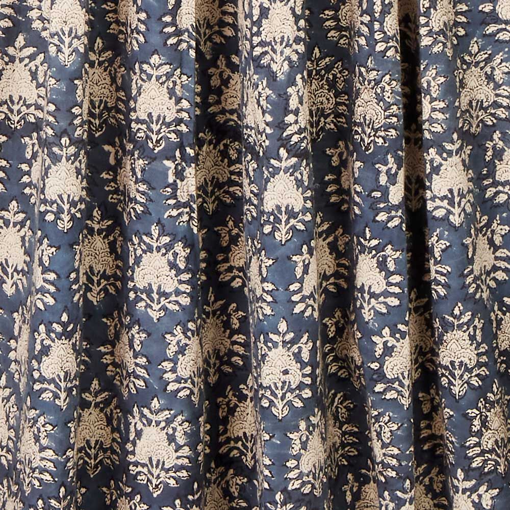 Bedrucktes Sommerkleid, reine Baumwolle, indigo gefärbt