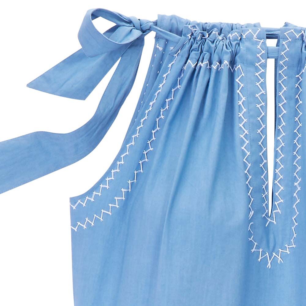 Neckholder-Kleid, Midi, reine Baumwolle