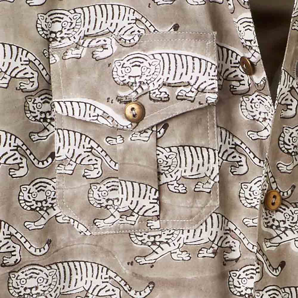Unisex Weste, Tigermuster, reine Baumwolle