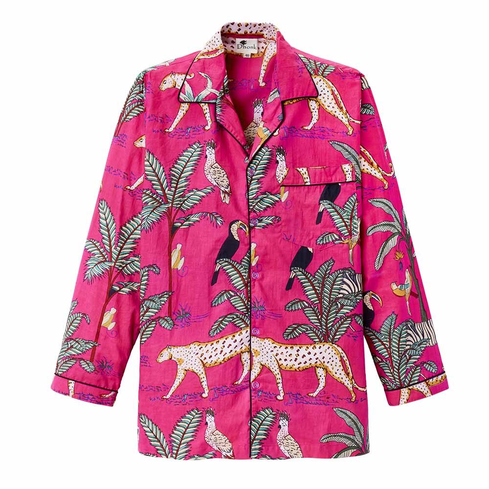 Pyjama, reine Baumwolle, von Hand bedruckt