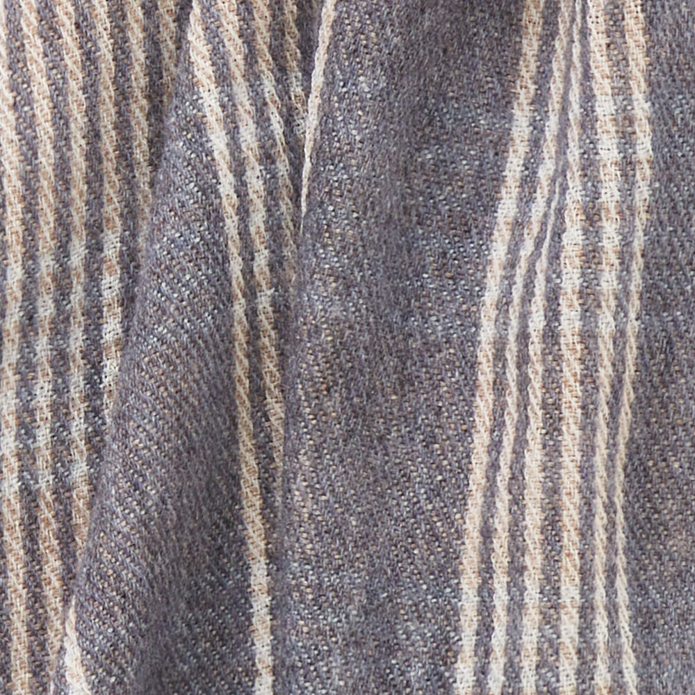 Kaschmirschal, grau-beige gestreift, handgewebt