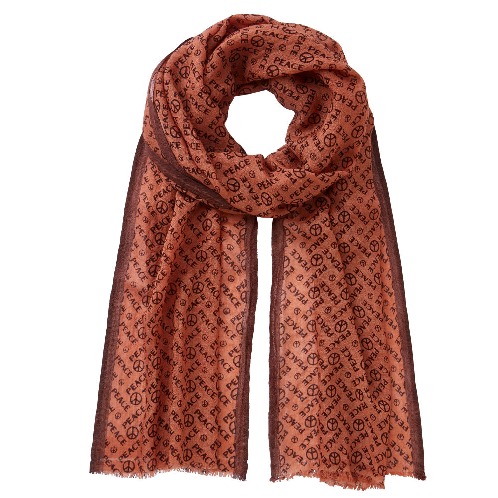 Leichter Wollschal mit Peaceprint