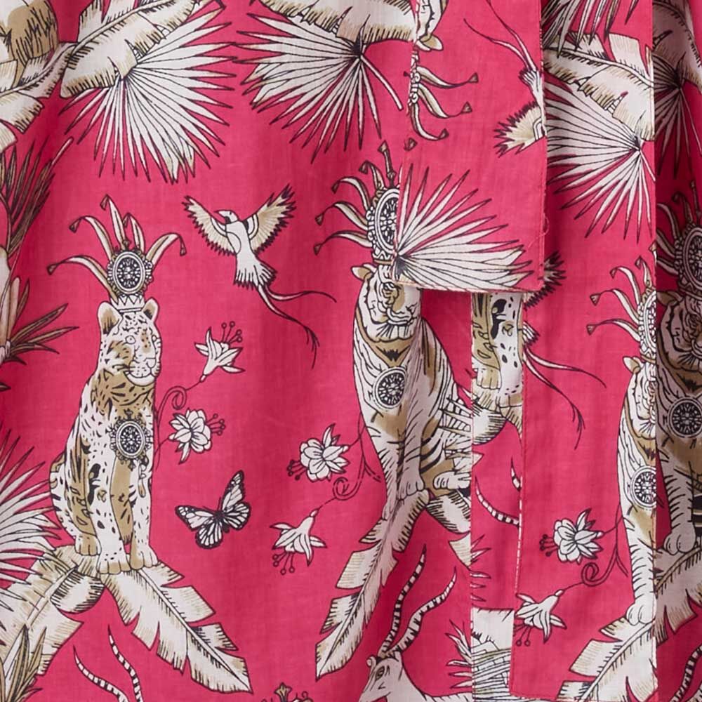 Kimono mit Allover-Print, Baumwolle, pink