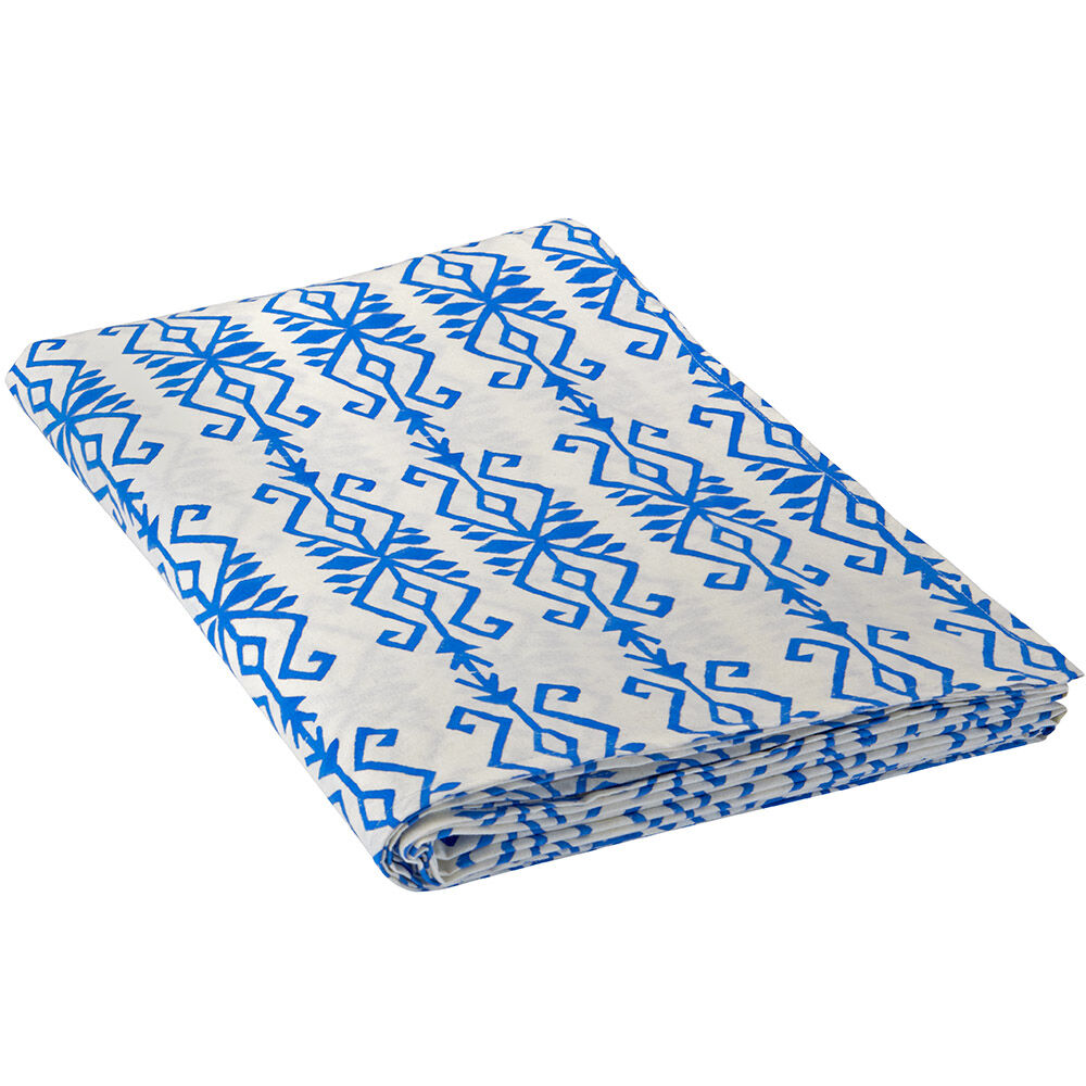 Tischdecke, blau/weiß