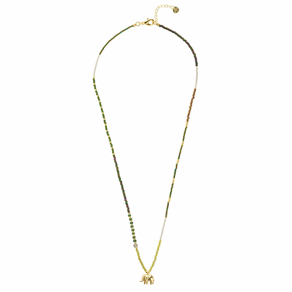 Kette mit Elefantenanhänger und Labradorite-1