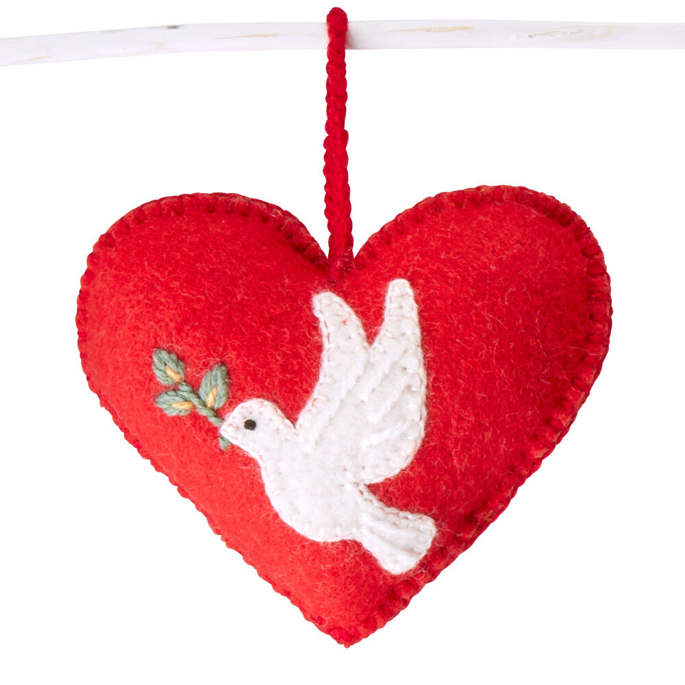 Deko-Anhänger, Herz mit Taube-0