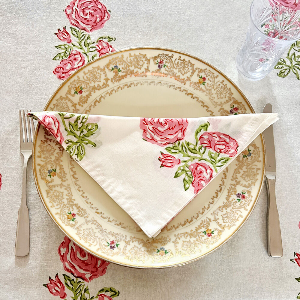 Serviette rosa Rosen