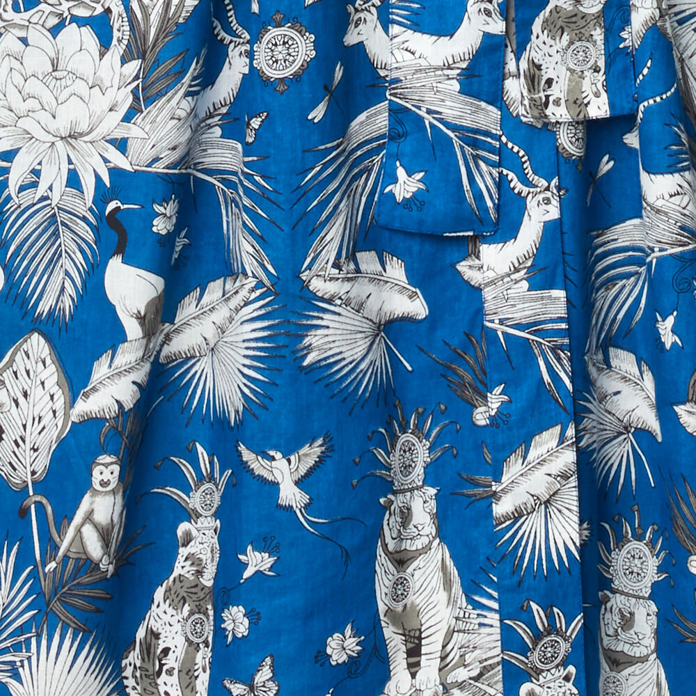 Kimono mit Allover-Print, Baumwolle, dunkelblau