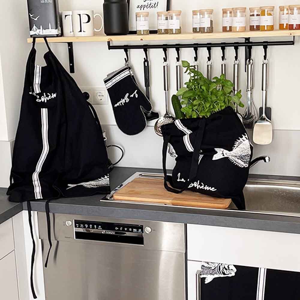 Schürze, reine Baumwolle, von Hand bedruckt