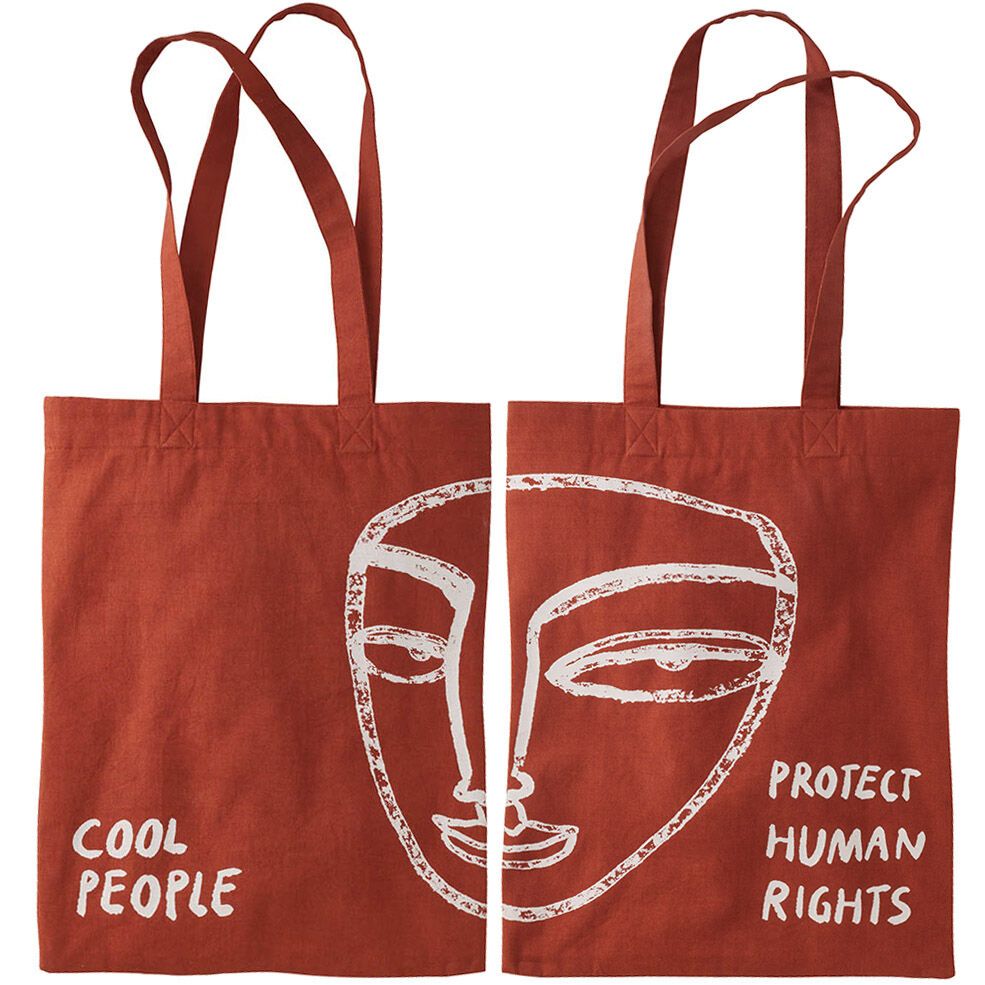 Canvas Tote Bag "PROTECT HUMAN RIGHTS " by MÜHI