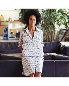 Hemdblusenkleid mit Blumenprint, reine Baumwolle