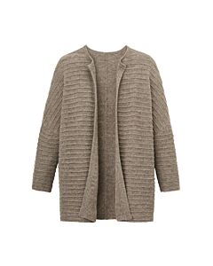 offene braune Strickjacke im Oversized Look ohne Knöpfe