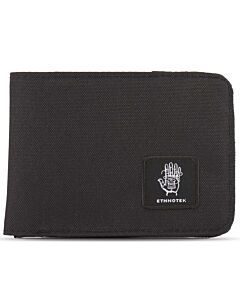 Schwarze Geldbörse mit Herstellerlabel