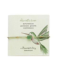 Grußkarte mit Armband und Kolibri Motiv in grün