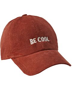 Braune Cord-Cap mit Stickerei.