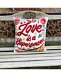Vorschaubild Kissenhülle mit Stickerei Love is a Superpower, Blumen