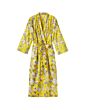 Vorschaubild Kimono mit Allover-Print, Baumwolle, gelb