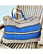 Vorschaubild Jutetasche, handgewebt, blaugestreift